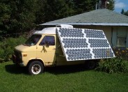 Chevy Van with Solar Panels Attached