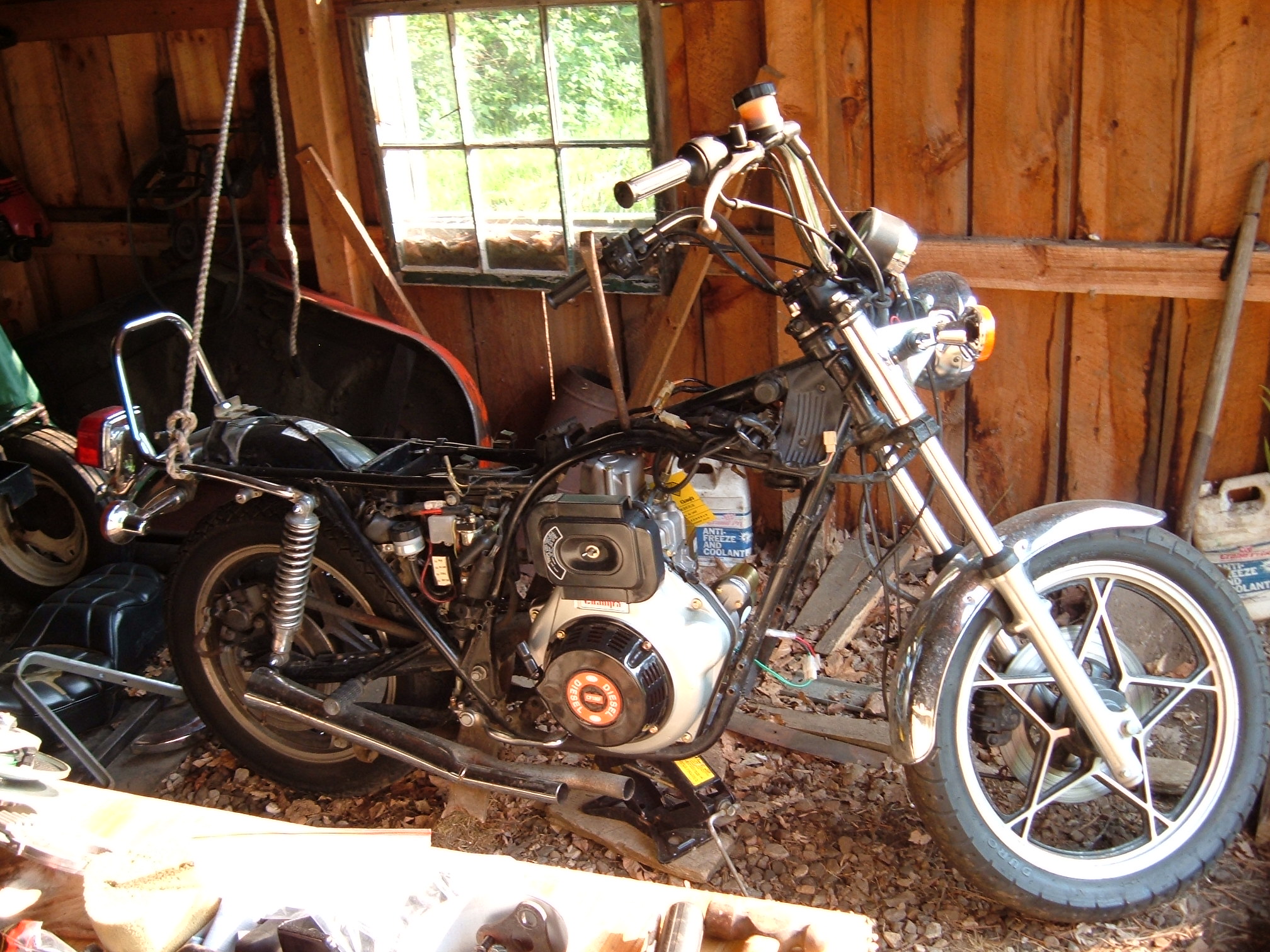 Diesel engine trial fitted into frame