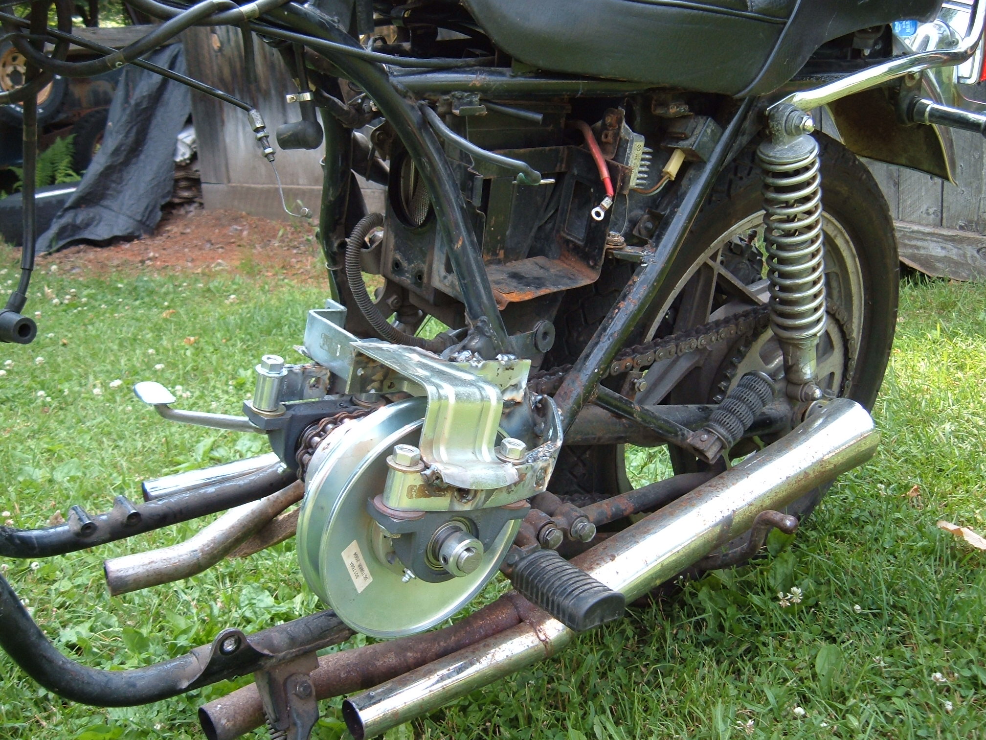 CVT installed on the motorcycle frame